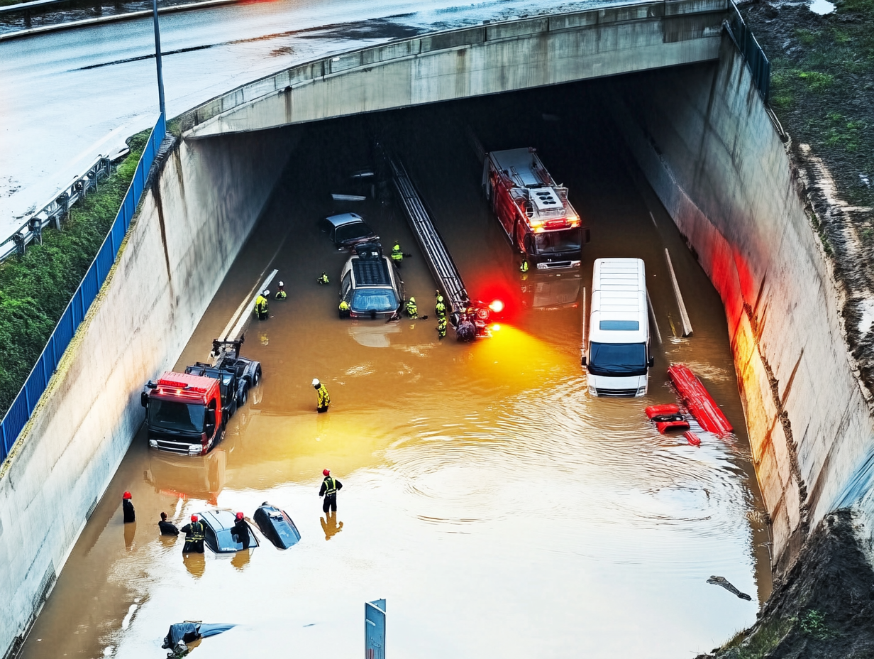 오송 지하차도 침수 사고 재현 이미지 - 중대시민재해 관리상의 결함 사례